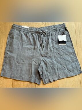 Collection by Michael Strahan Men’s 100% Linen Shorts Grey XL Vacation Travel